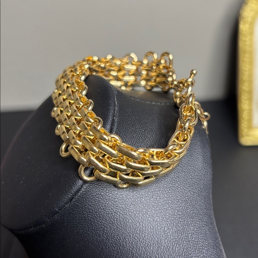 Three Link Rollo Gold Tone Bracelet - Picture 2 of 5